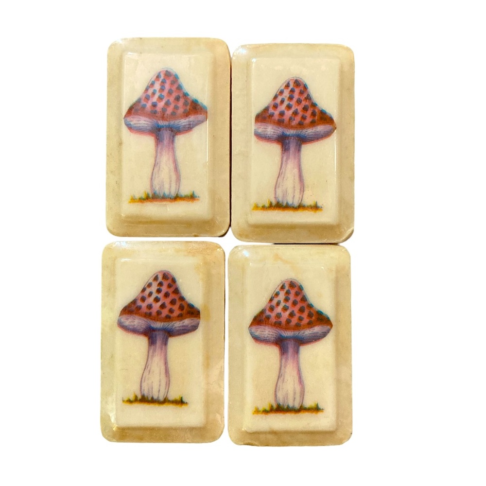 Mushroom Hostess Hand Soaps Lot of 4 Nature Lover Fungi Vintage Retro Bohemian